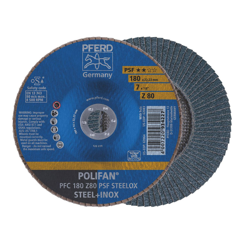 POLIFAN Flap Disc GP Zirconia - PFC 180 Z 80 PSF