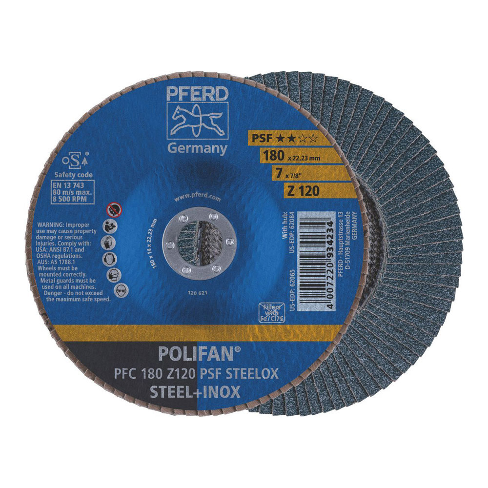 POLIFAN Flap Disc GP Zirconia PFC 180 Z 120 PSF Bolts & Industrial