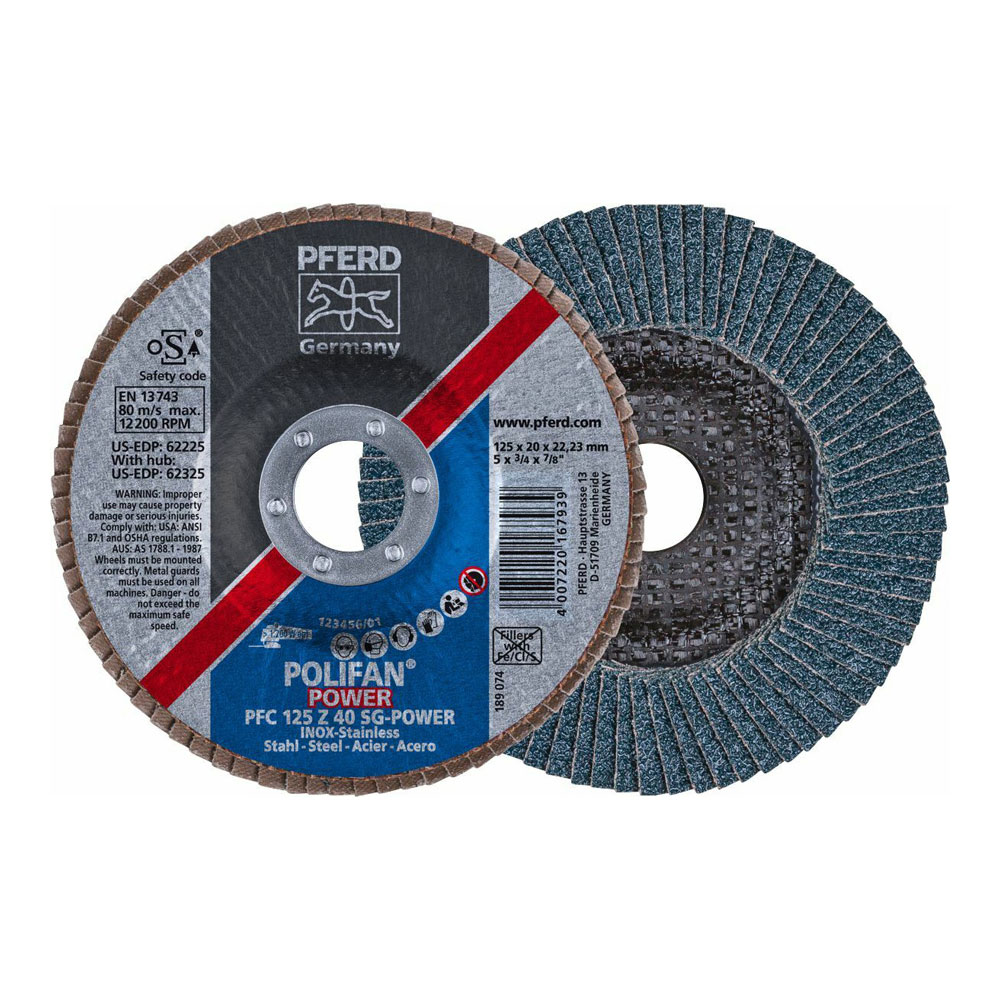 POLIFAN Flap Disc Premium Zirconia STEEL / INOX PFC 125 Z 40 SG