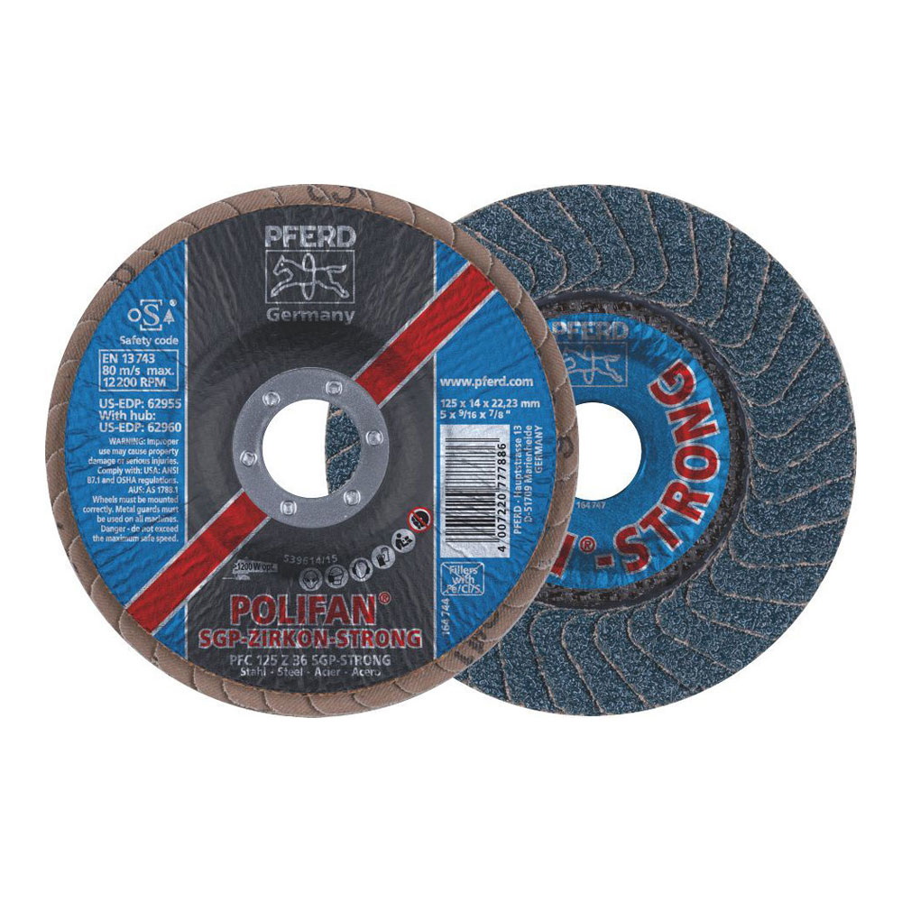 POLIFAN Flap Disc Zirconia - STEEL PFC 125 Z 36 SGP-STRONG