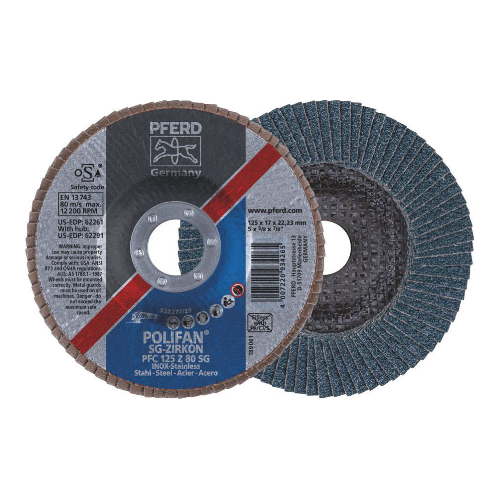 POLIFAN Flap Disc Premium Zirconia - STEEL / INOX PFC 125 Z 80 SG