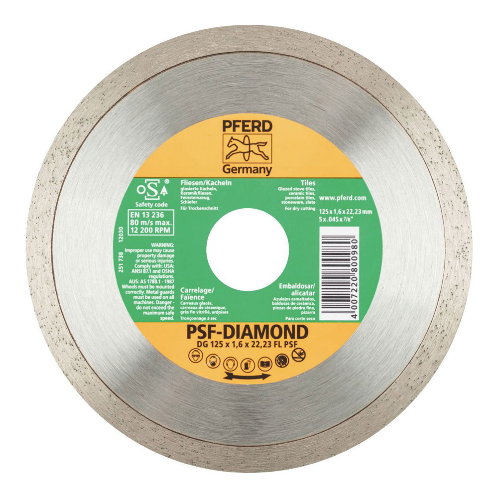 Diamond Cut-Off Wheel GP - Continuous Type DG-FL 125 x 1.6 x 22.23 FL PSF