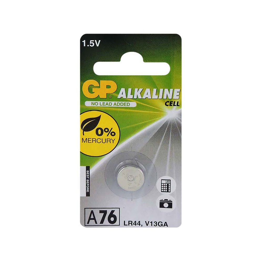 GP Alkaline 1.5V 110mAh Card of 1 LR44