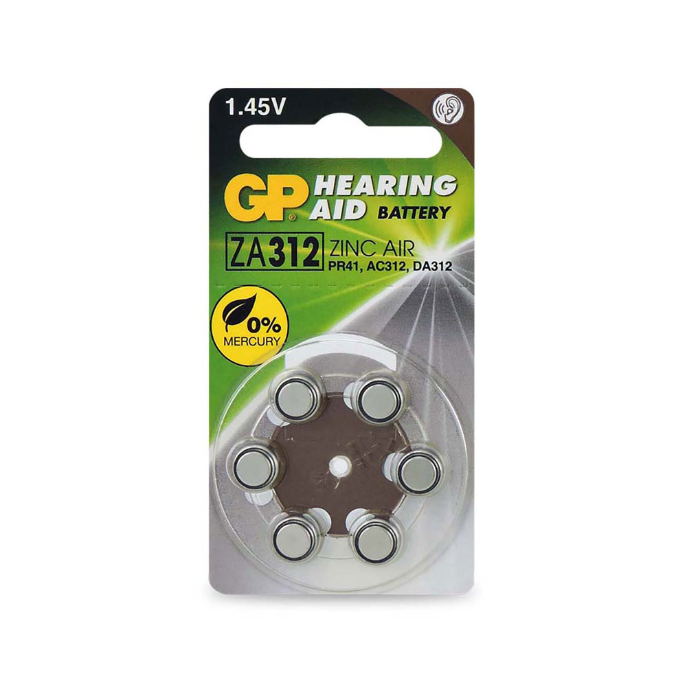 GP Zinc Air 1.45v Hear/Aid Pr41 Dial Of 6