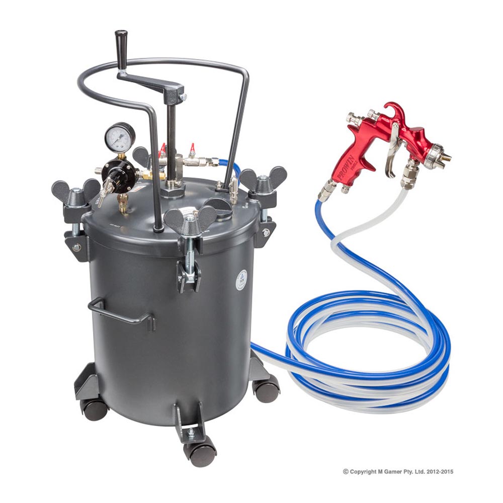 Prowin Tools 20Ltr P/Tank manual agitation c/w 10mt hoses & 2.0mm Gun