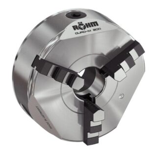 Rohm Geared Scroll Chuck Duro-M 160mm/3 Jaws, Cylindrical Centre Mount (DIN 6350, Form A), Inside and Outside Jaws