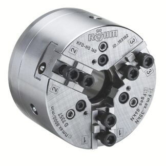 Rohm Power Chuck Through-Hole KFD-HS 200mm, 3-Jaw, Tongue + Groove, Cylindrical Centre Mount