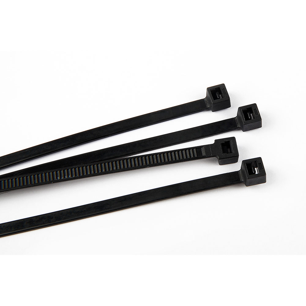 250mm x 3.6mm Black Nylon Cable Ties (PK 100) - Bolts & Industrial Supplies