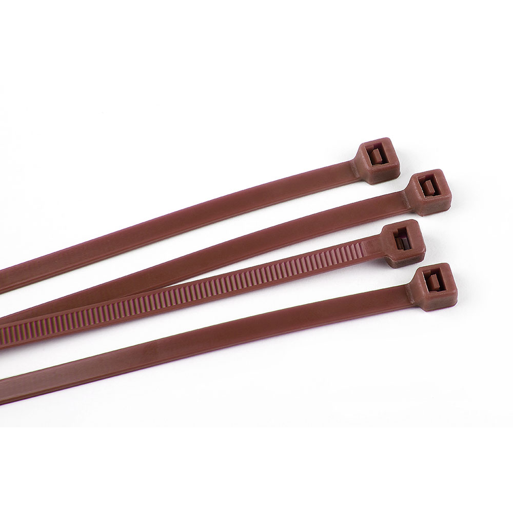 300mm x 4.8mm Brown Nylon Cable Ties (PK 100)