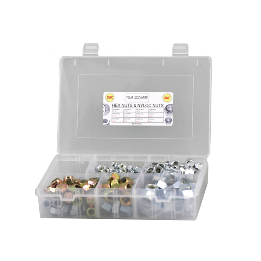 310pc Imperial UNF Hex & Nyloc Nut Kit Zinc Plated