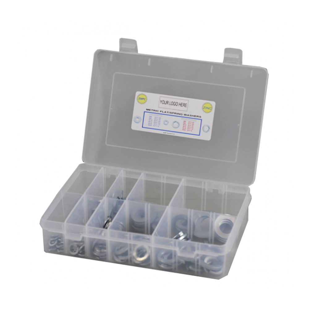 220pc Metric Flat & Spring Washer Kit Zinc Plated