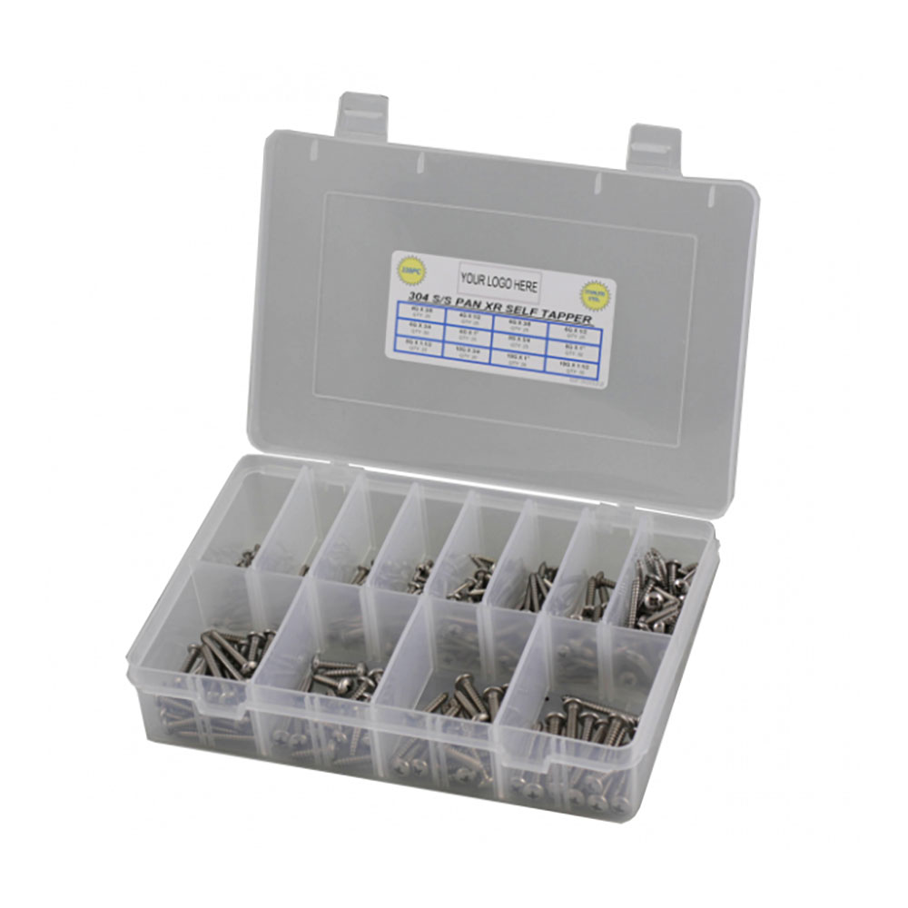 330pc Pan Phillips Self Tapping Screw Kit 304 Stainless Steel