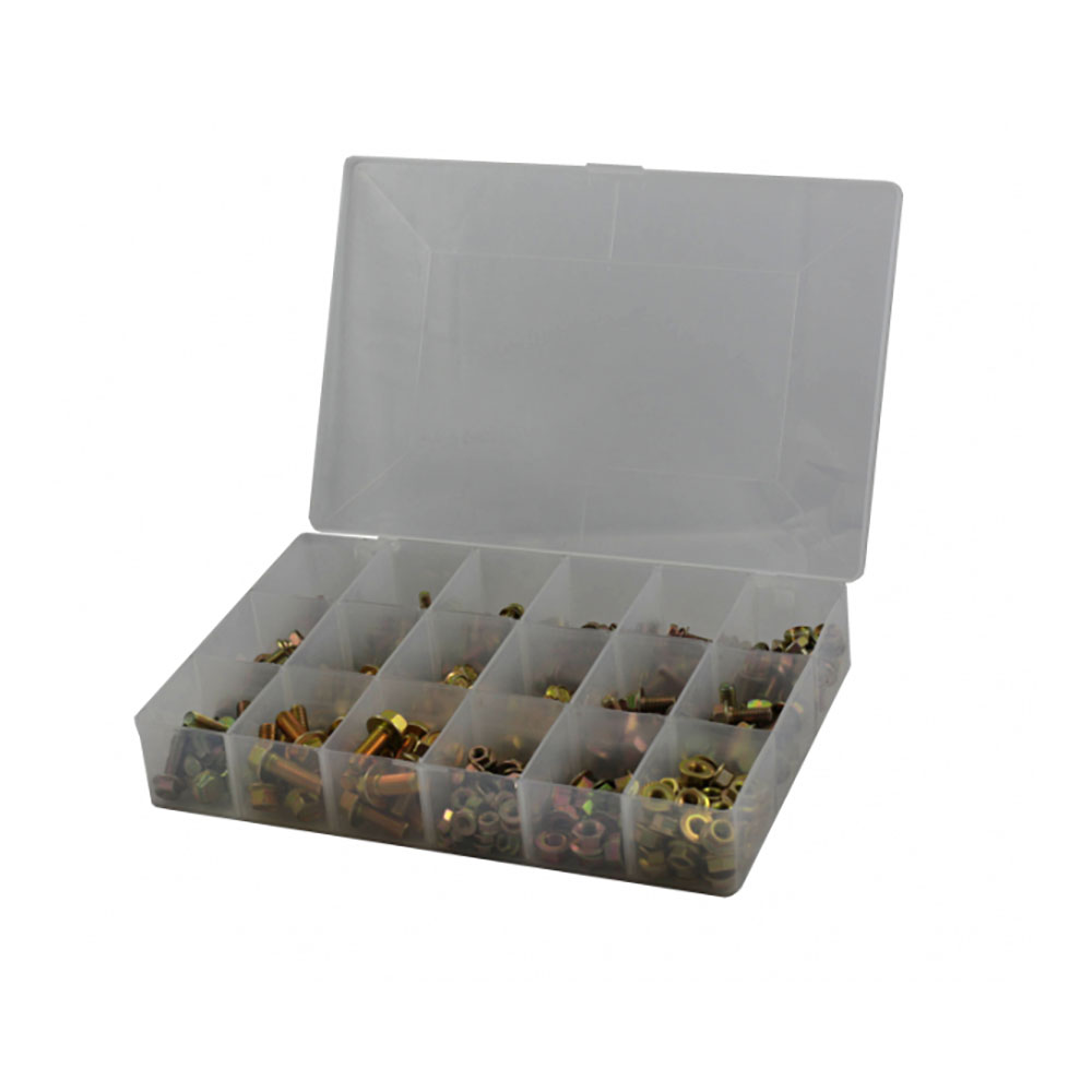 350pc Metric Coarse SEMS Flanged Bolt & Nut Kit 8.8 Zinc Yellow