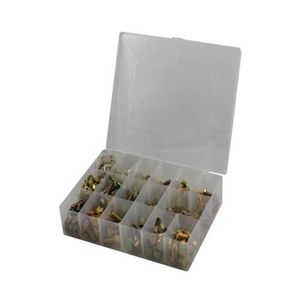 440pc Metric Coarse Flanged Bolt & Nut Kit 8.8 Zinc Yellow