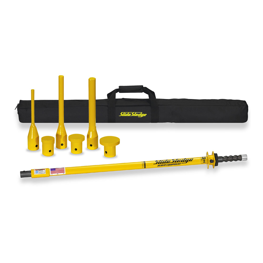 Slide Sledge 13 Pound 46" Multi-Head Hammer with 6 Pin Drivers