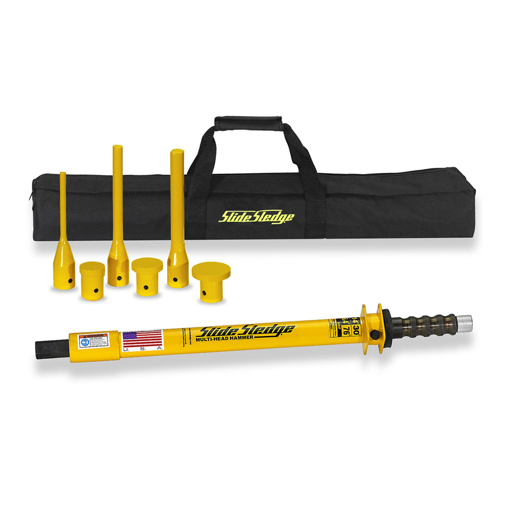 Slide Sledge 14 Pound 30" Multi-Head Hammer with 6 Pin Drivers