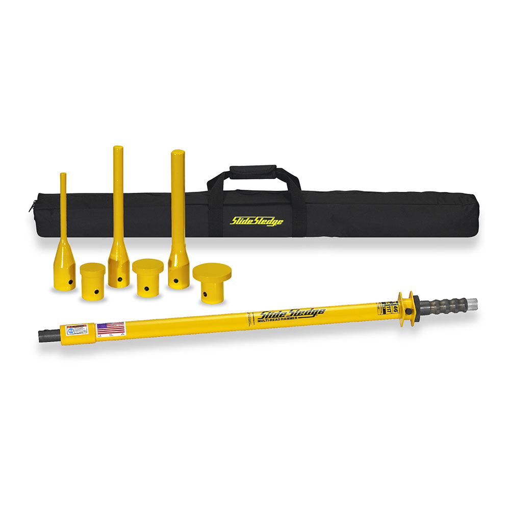 Slide Sledge 21 Pound 46" Multi-Head Hammer with 6 Pin Drivers