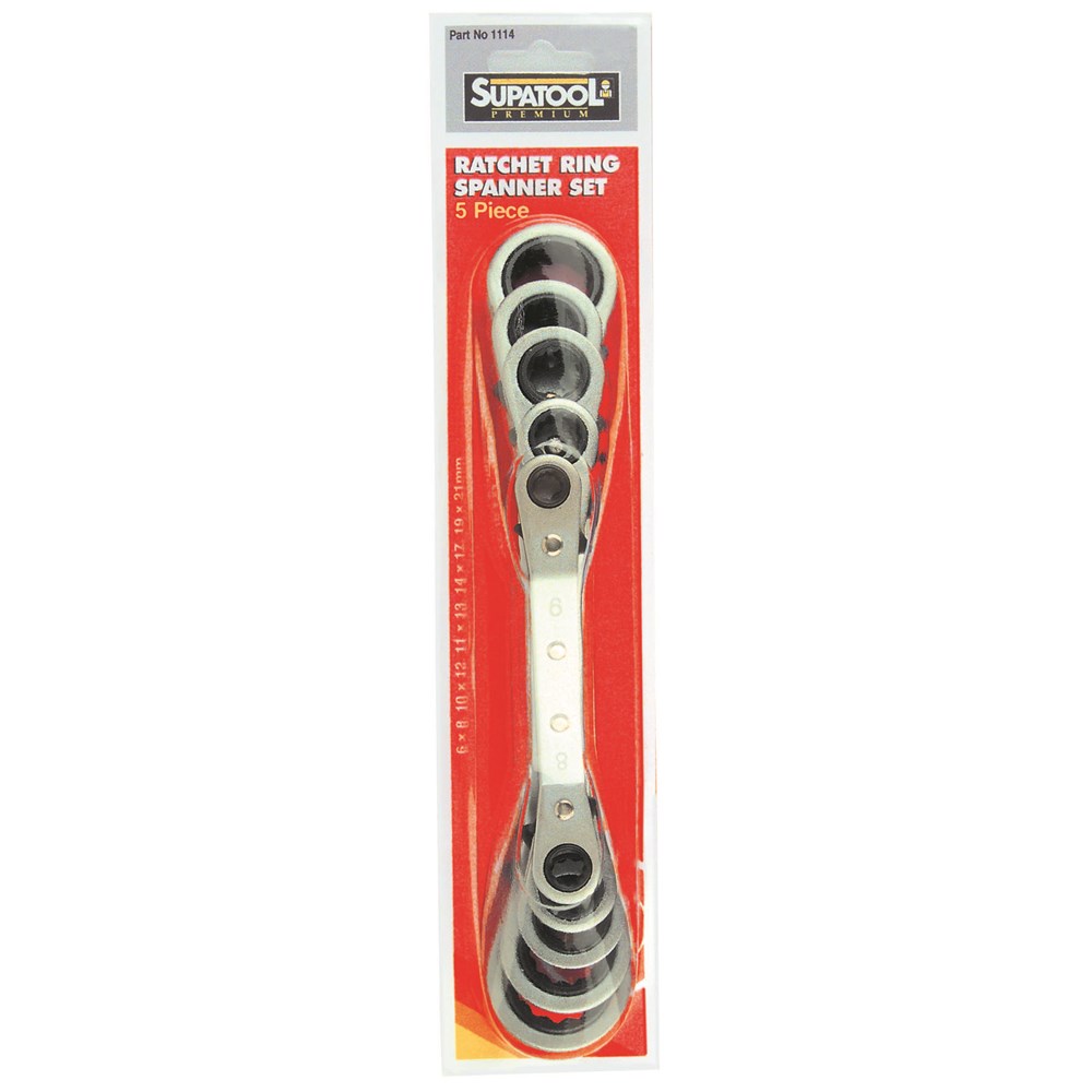 Supatool Ratchet Ring Spanner Set 5 Piece - Image 2