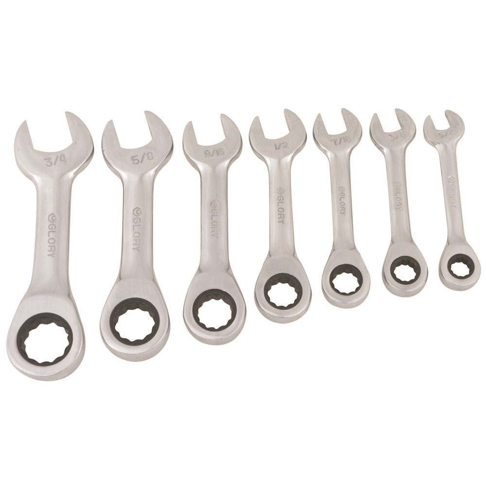 Supatool Combination Stubby Gear Spanner Set 7 Piece