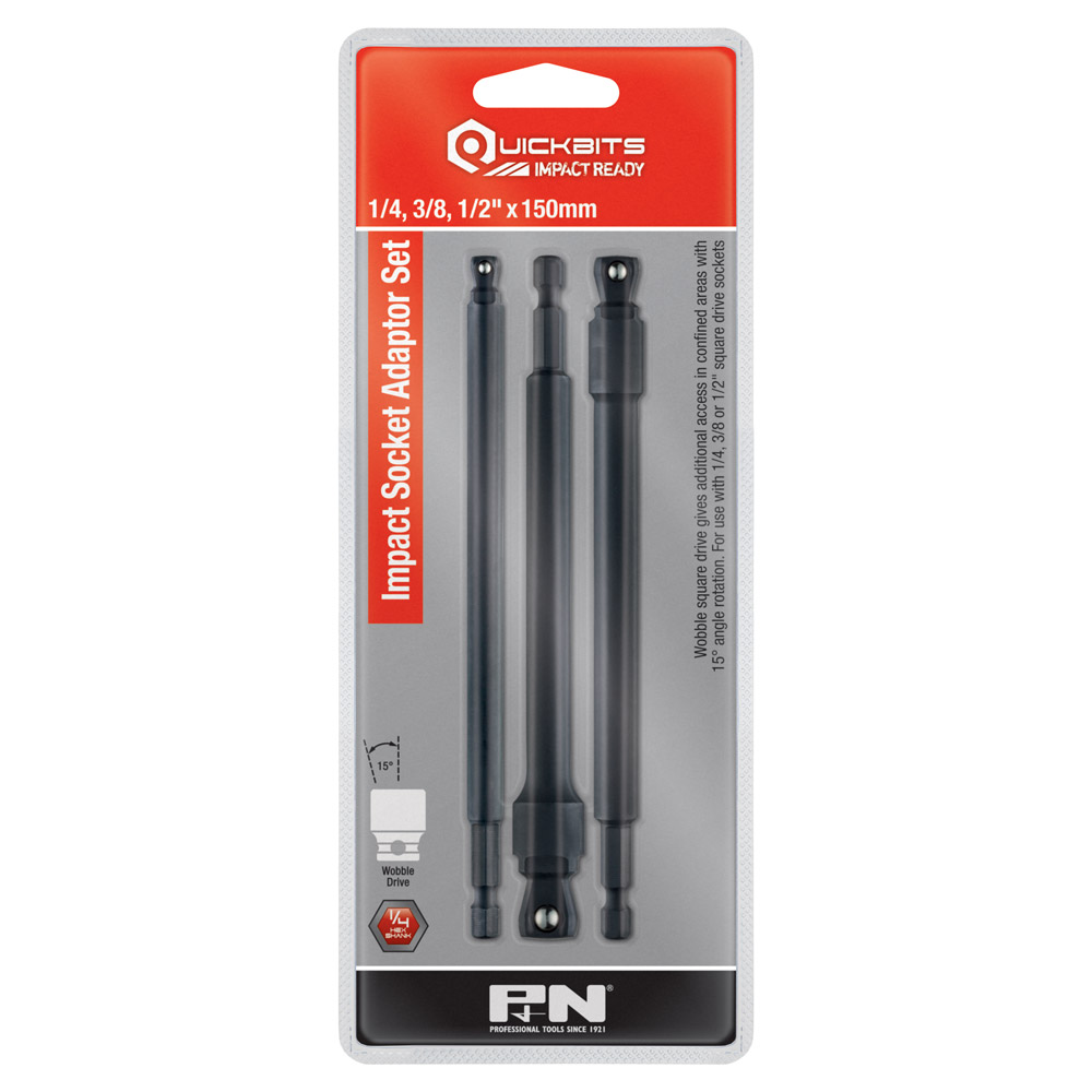 QUICKBIT POWER ADAPTOR SET 3Pce 15 DEG FIX & WOBBLE 1/4" SHK - Image 2