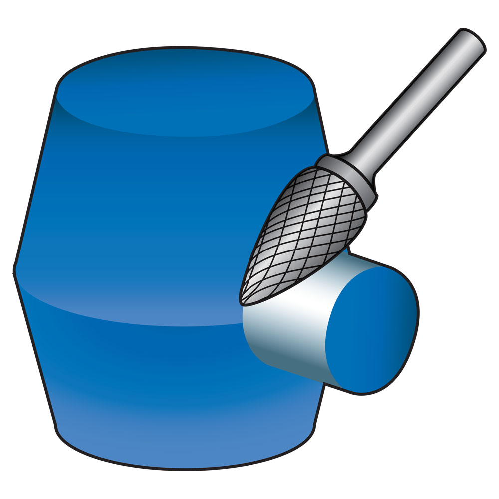 BURR FLAME SHAPE 6.35 x 15 x 1/4" Double Cut VHM P&N - Image 4