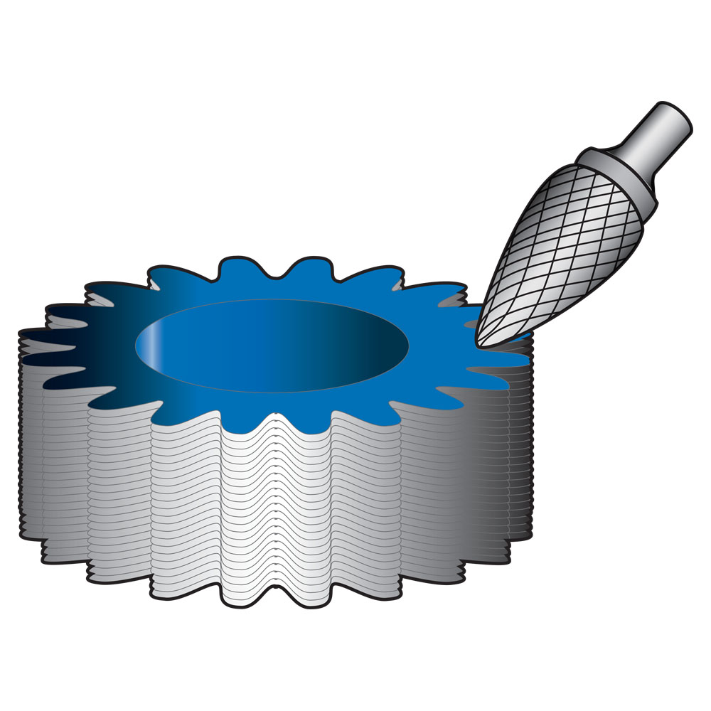 BURR TREE SHAPE POINTED END 12 x 25 x 6SH Double Cut VHM - Image 4