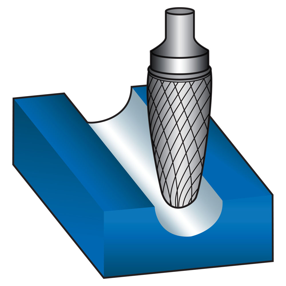 BURR TREE SHAPE RADIUS END 12 x 25 x 1/4" Double Cut VHM - Image 4