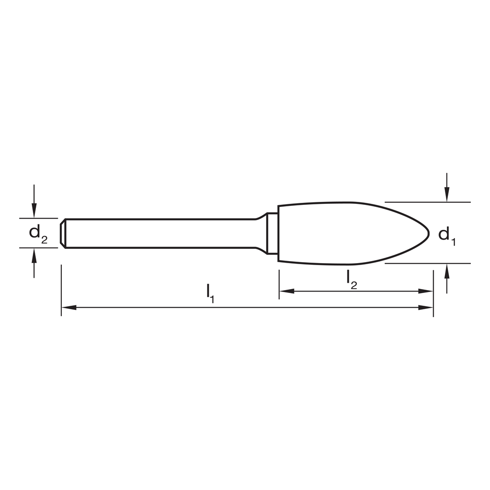 BURR FLAME SHAPE 6.35 x 15 x 1/4" Double Cut VHM P&N - Image 5