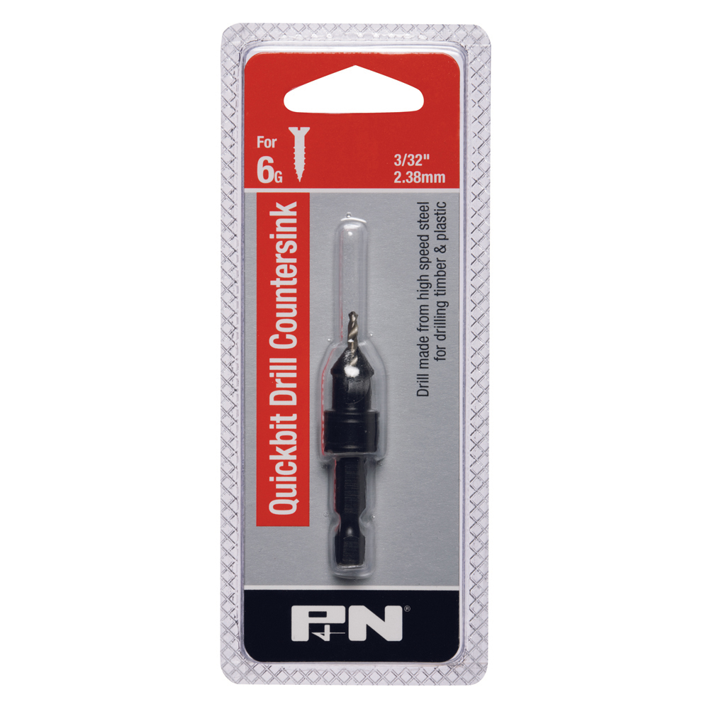QUICKBIT DRILL COUNTERSINK 3/32" #6 x 1/4" Shank