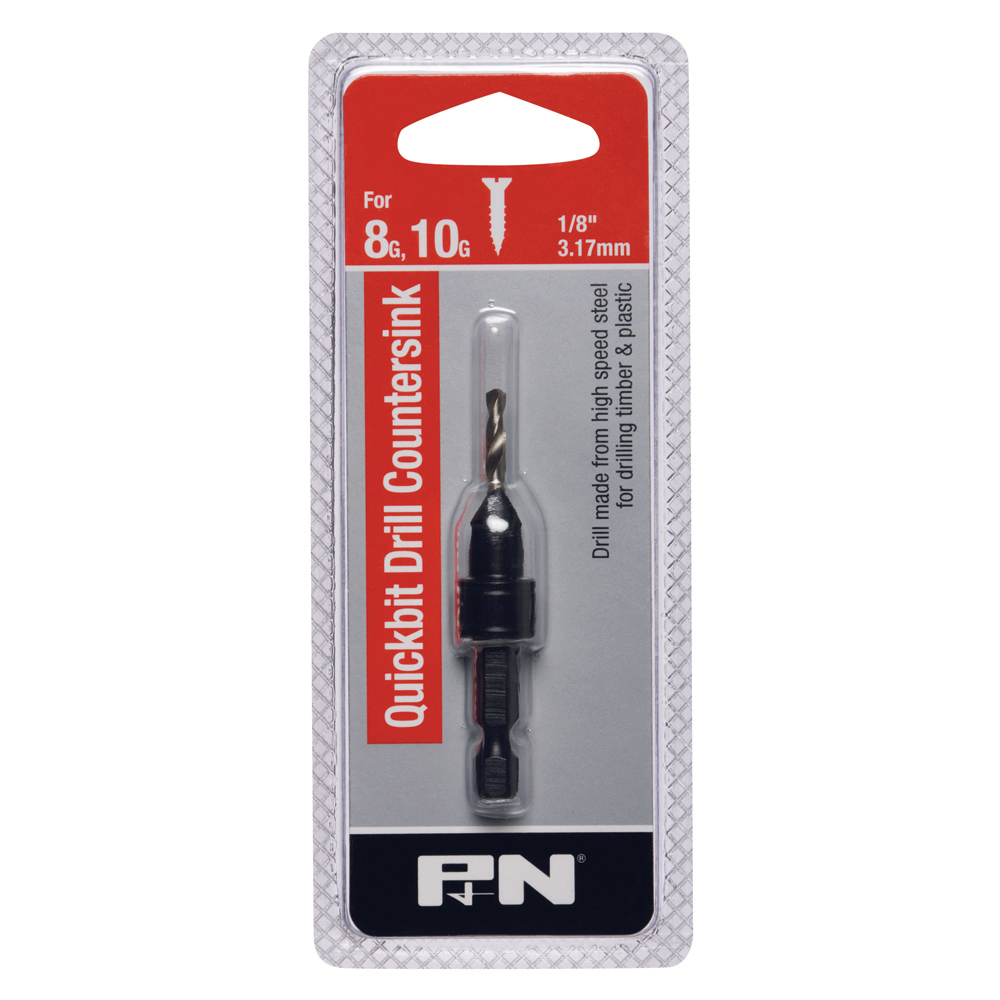 QUICKBIT DRILL COUNTERSINK 1/8" #8 & 10 x 1/4" Shank
