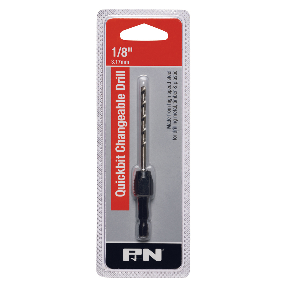 QUICKBIT QUICKCHANGE DRILL 1/8" x 1/4" Shank