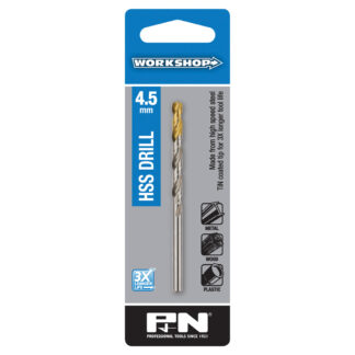 Drill Bit HSS DIN338 TiN Tip 4.50mm Metric P&N Workshop S/P