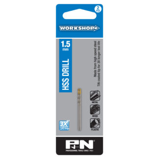 Drill Bit HSS TiN Tipped 1.50mm Metric P&N Workshop Twinpack