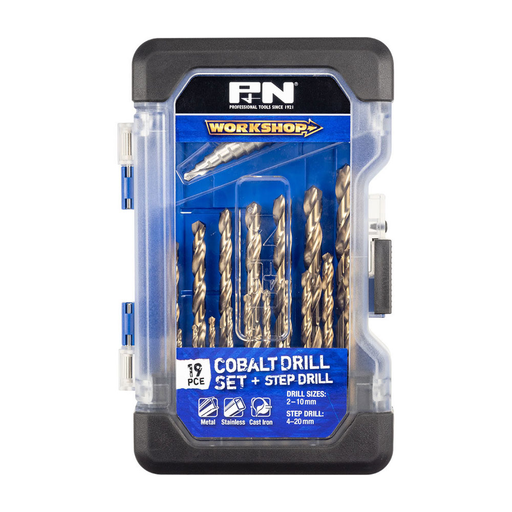 19 Piece Cobalt Metric Drill & Step Drill Set