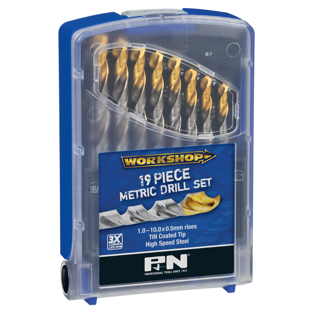 Drill Set Workshop HSS TiNite 19 Pce 1.0 - 10.0 x 0.5mm P&N