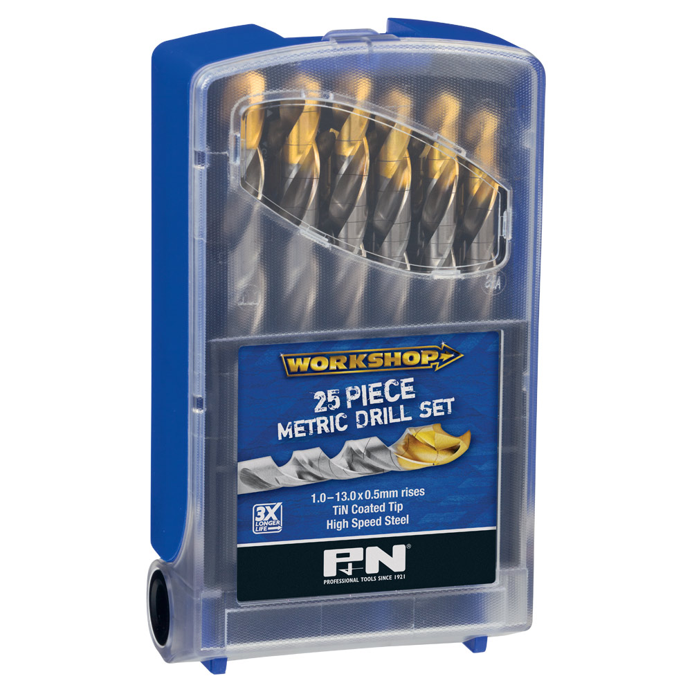 Drill Set Workshop HSS TiNite 25 Pce 1.0 - 13.0 x 0.5mm P&N