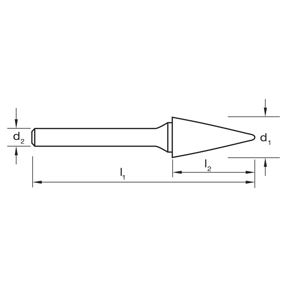 BUR CRB B208 SM430 CONE SHAPE DBLCUT 1/8 x 5/8 x 1/8 SHK - Image 2