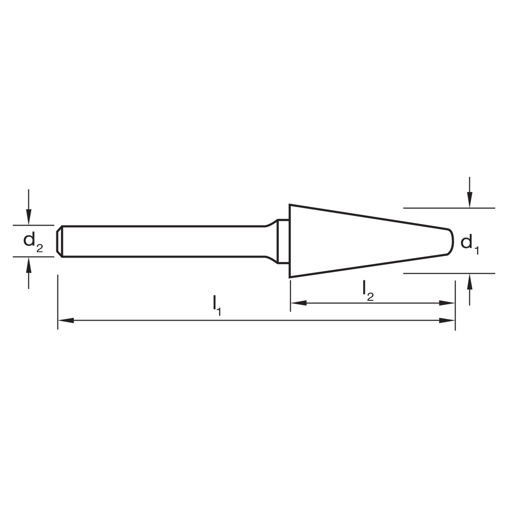 BURCRB B214 SL3L6 TAPER SHP RADEND DBLCUT 3/8 x 1-1/16 x 1/4L SHK - Image 2