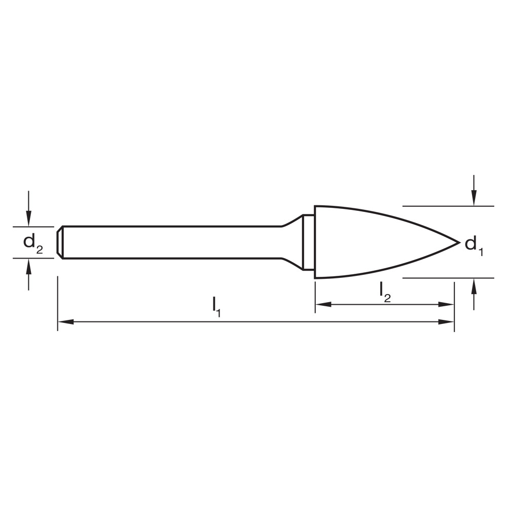BURR CRB B305 SG300 TREESHP PT-END DBLCUT 9.5 x 19.1 x 6mm SHK - Image 2