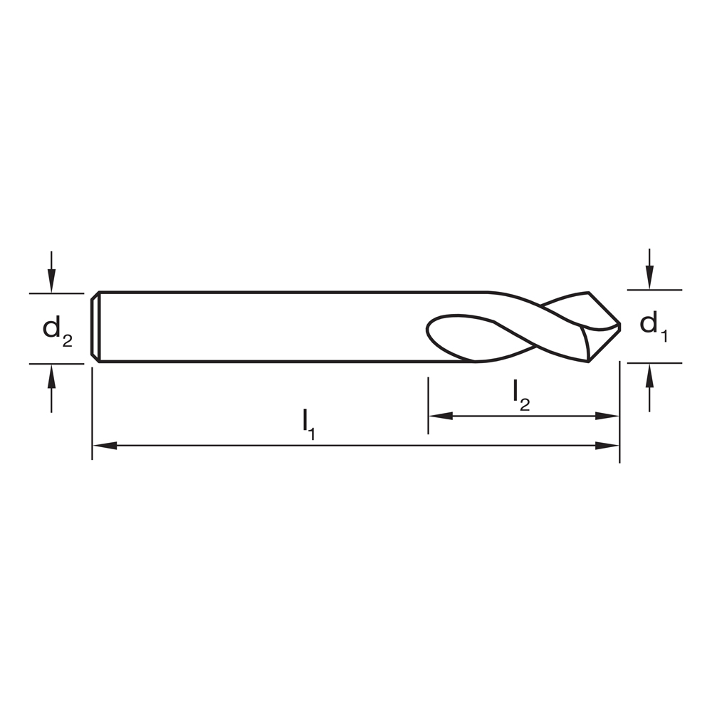 DRILL D364 6.0mm NC SPOTTING 90 deg AlCrN. VHM - Image 3