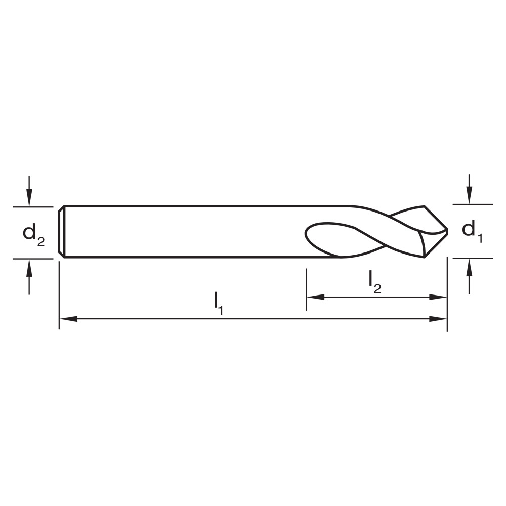 DRILL D176 4.0mm SPOTTING 120 deg. DIN1897 HSS-Co. TiN - Image 3