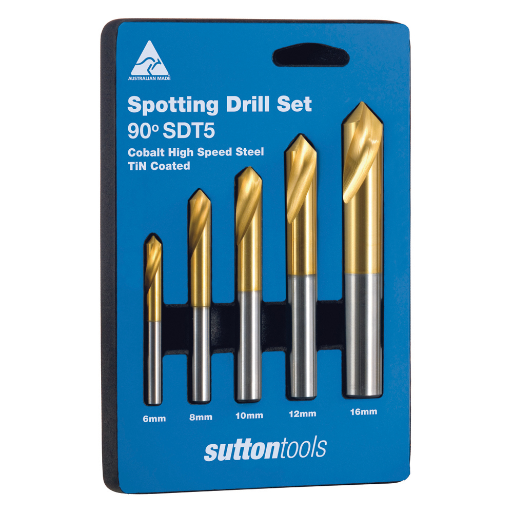 DRILL D175 SDT5 SET 5Pce SPOT 90 HSS-Co. TiN 6,8,10,12&16mm