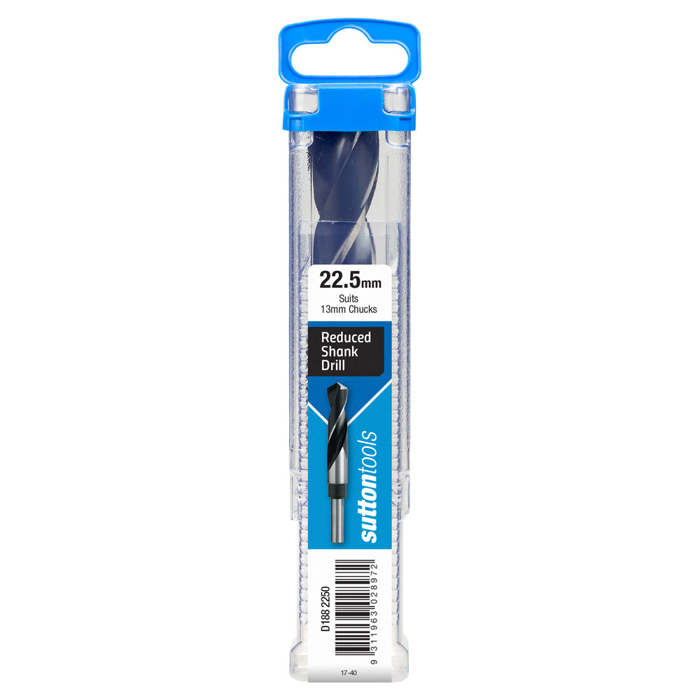 DRILL D188 22.5mm REDUCED SHANK 12.5mm HSS BLU