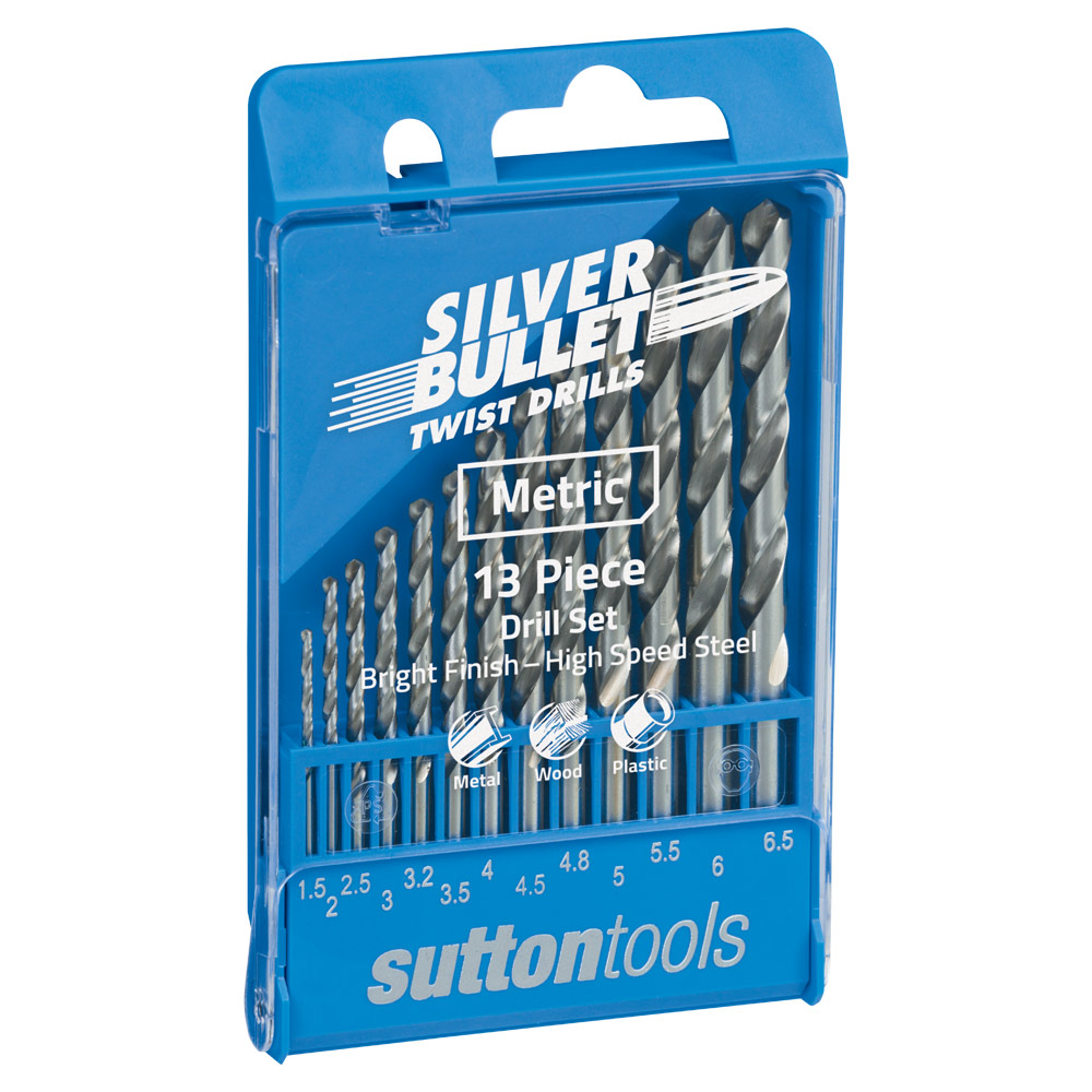 DRILL D101 SM1 SET 13Pce HSS 1.0 - 6.5 x 0.5 + 3.2mm & 4.8mm