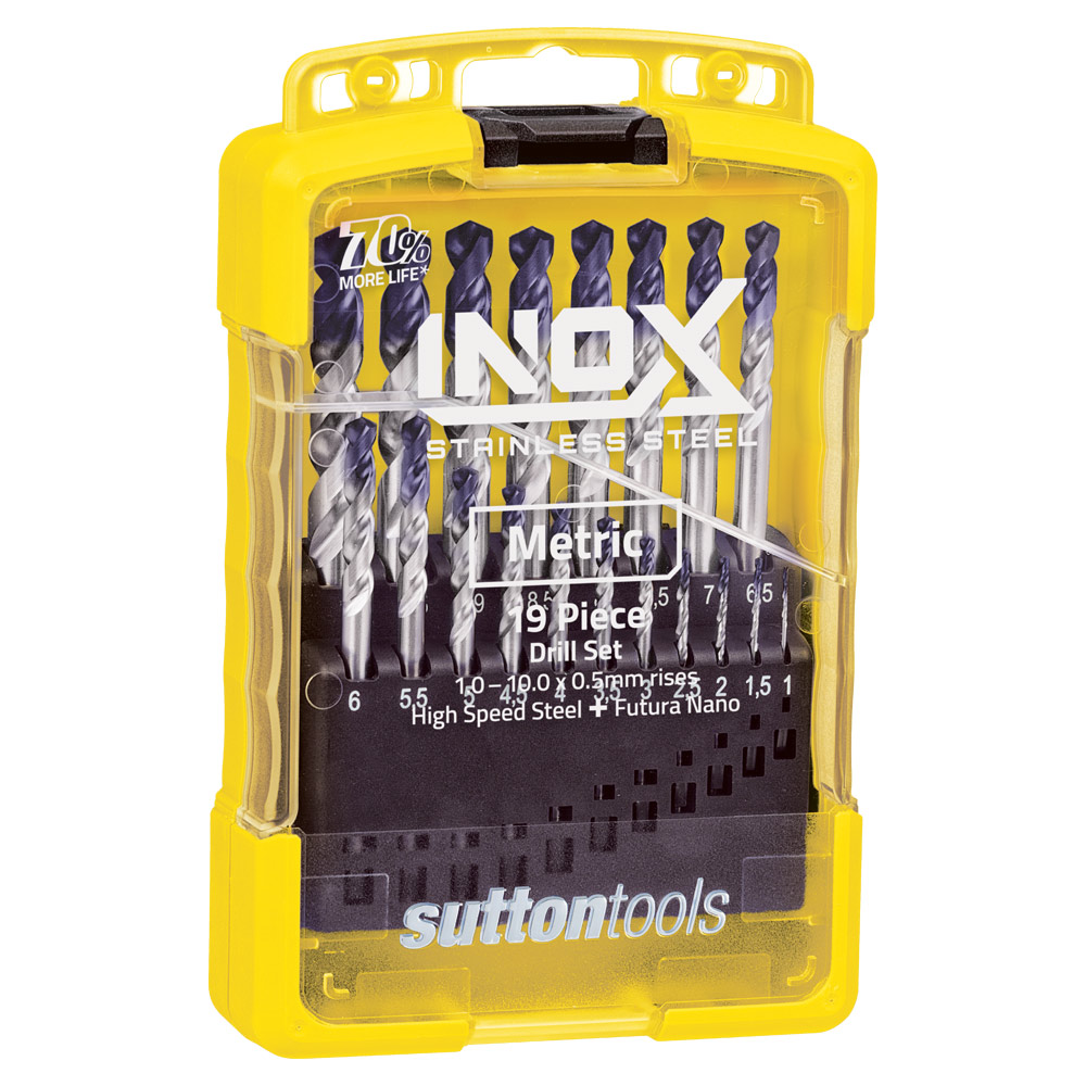 DRILL D180 SM2 SET R40-INOX HSS TiAlN-Tip 19Pce 1-10 x 0.5mm