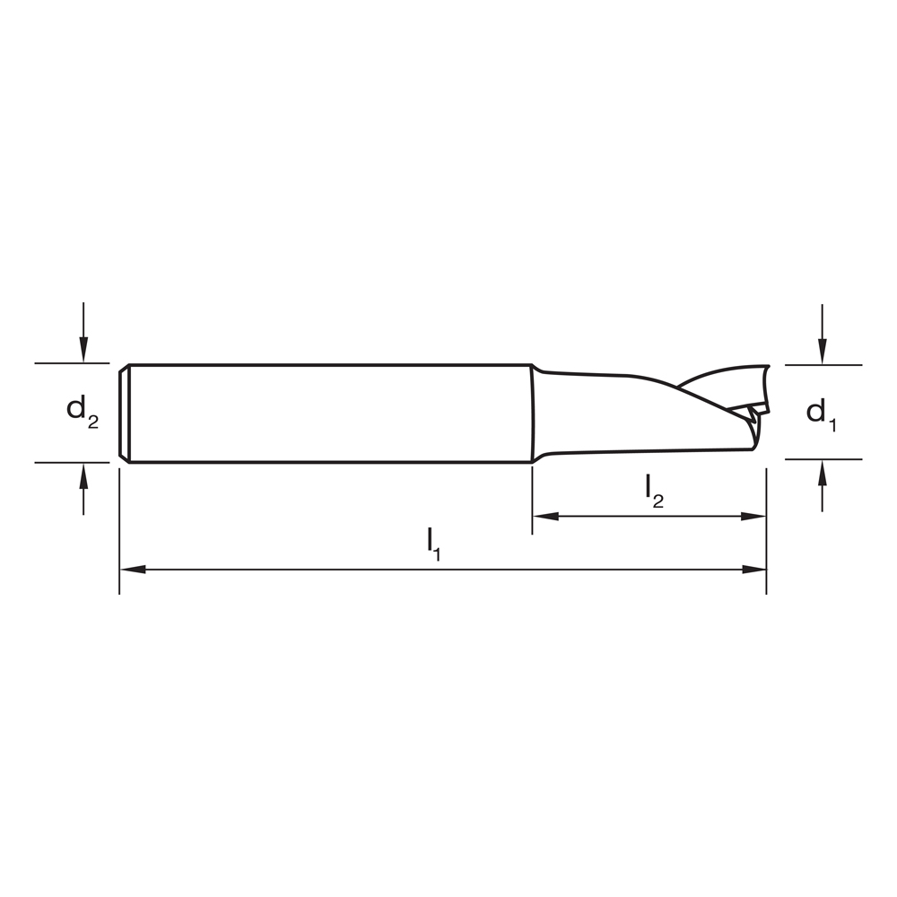 E/MILL E444 3mm x 6mm 1F DIN6527K 30° HA VHM BRT - Image 3