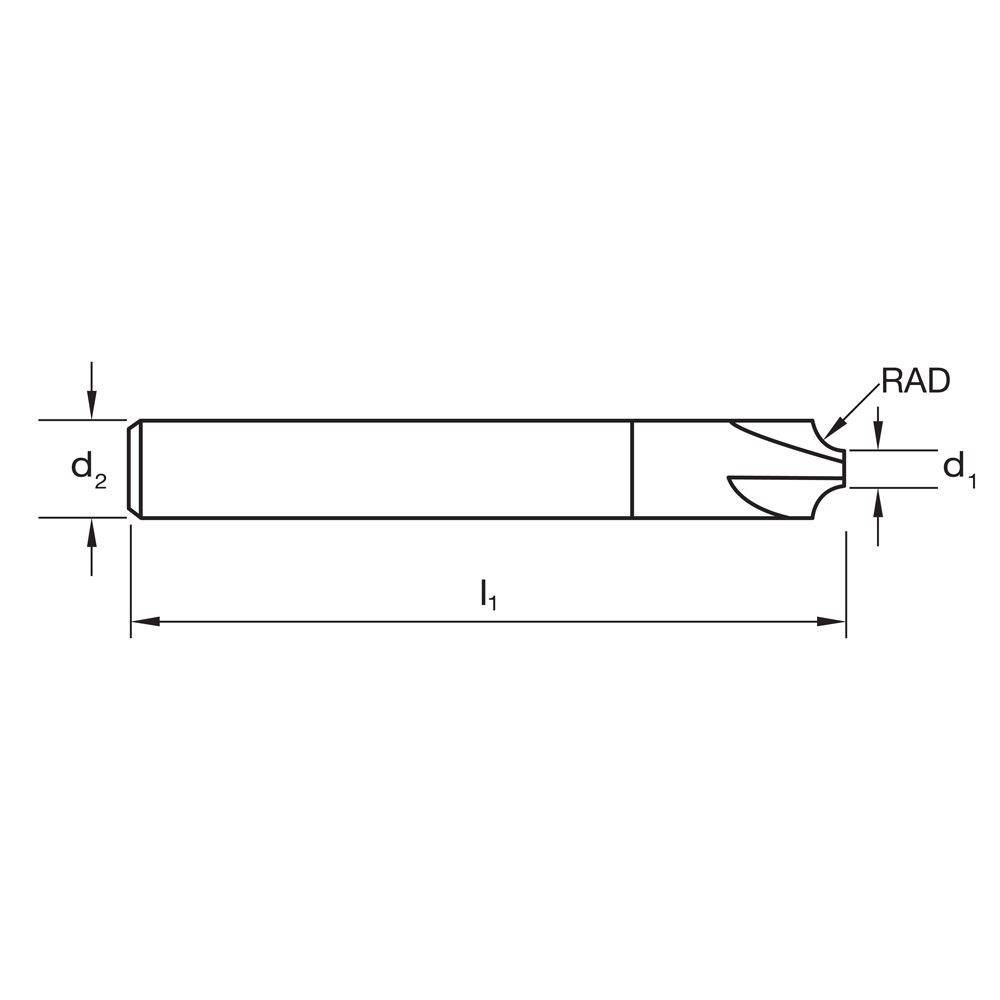 RAD CHAM E458 5mm x 10mm x R2.5 4F DIN6527L HA VHM TiAlN - Image 3