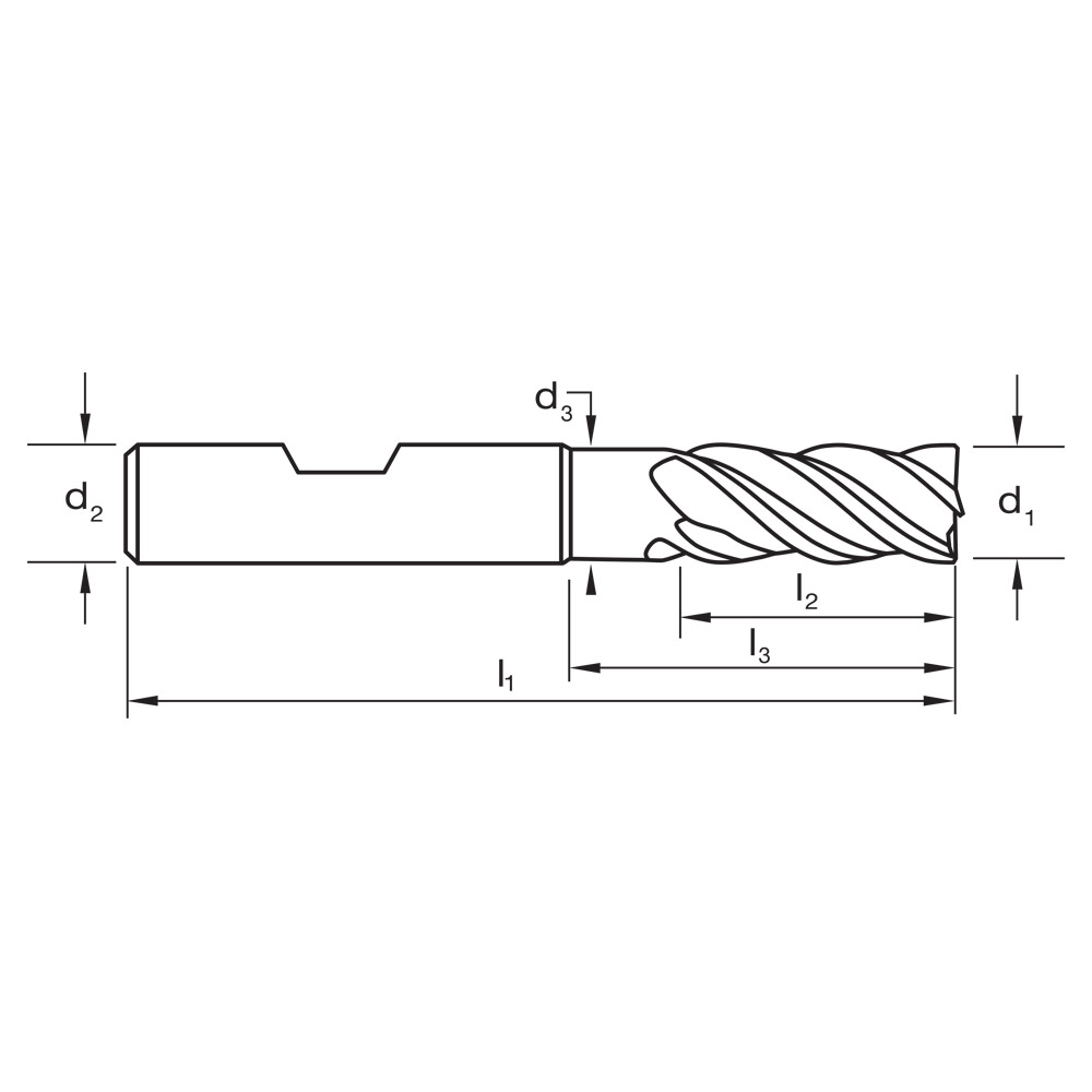 E/MILL E469 20mm 6FL HARMONY Ti DIN6527L-HB VHM AlNova - Image 3