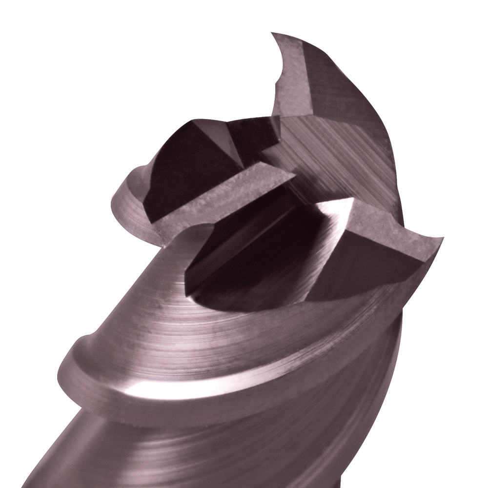 E/MILL E523 12mm LONG 3 Flutes R45 DIN6527L-HA VHM AlCrN - Image 2