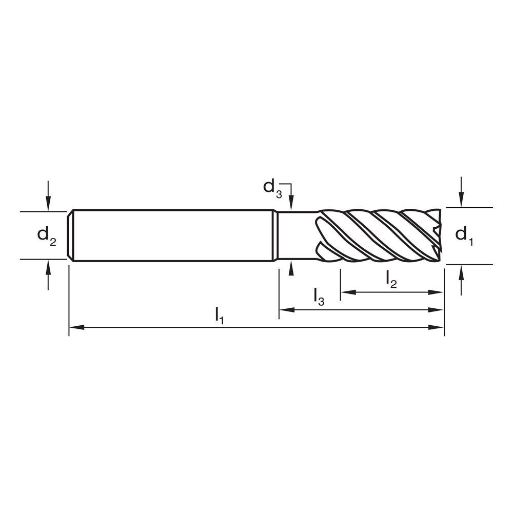 E/MILL E543 10mm LONG 6 FL R45 DIN6527L-HA VHM Ultra AlCrN - Image 3